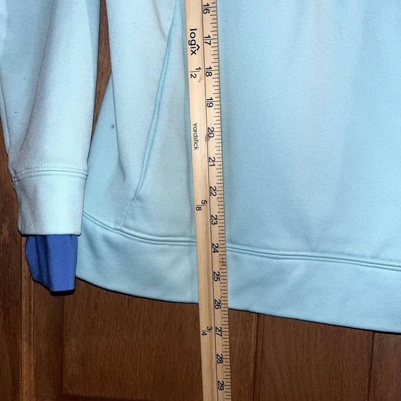 Champion Women's L Duo Fold Warm CTRL Light Blue Performance Crewneck Sweatshirt - Picture 6 of 7